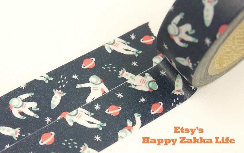 ON SALE Spaceman Japanese Washi Masking Tape 11 yard Daily Like