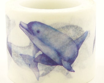 Dolphin Blues - Japanese Washi Masking Tape - 30mm wide - 5.5 Yard