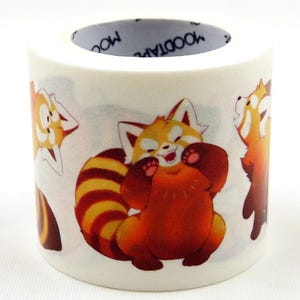 Red Panda 02 - Fita de papel para mascaramento japonesa Washi - 36 mm de largura - 5,5 jardas
