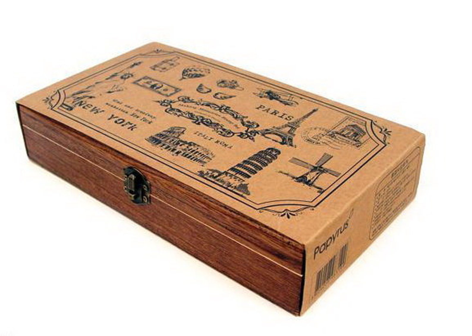 Retro Wooden Stamp Box Set Travel Around the World 15 Etsy