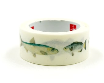 Fish 01 - Japanese Washi Masking Tape - 15mm wide - 3.3 Yard