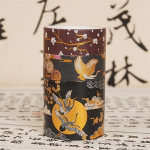 Crane Set - Japanese Washi Masking Tape Set - 35mm and 15mm wide - 2.2 yard - 3 rolls