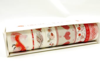 Roter Fuchs 02 - Japanische Washi Masking Tape Box Set - 2,2 Meter - 8 Rollen
