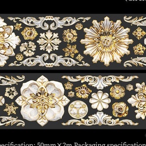 May include: A set of 20 decorative gold and white ceiling rosettes. The rosettes are made of a lightweight material and are perfect for adding a touch of elegance to any room.