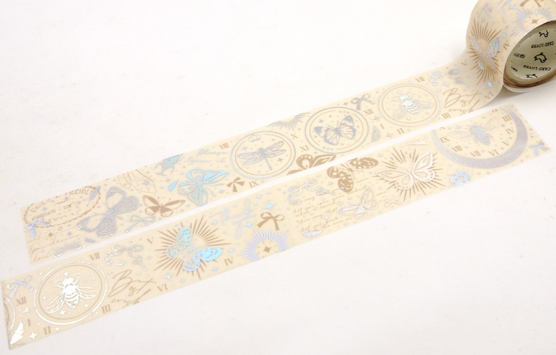 Glowing Bee Japanese Washi Masking Tape 30mm wide 3.3 yard image 2