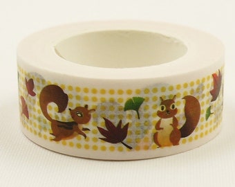 Little Squirrel - Japanese Washi Masking Tape - 11 yard