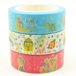 Love Yoga Japanese Washi Masking Tape 15mm wide 7.6 Yard 3 rolls no discount image 1