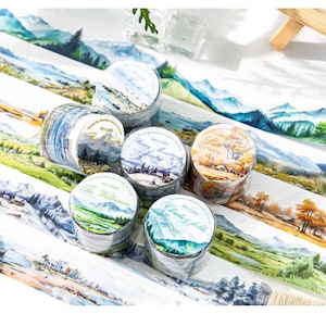 Natureza e Vida Selvagem - Conjunto de Fita Adesiva PET Japonesa - 30 mm de largura - 2,2 jardas - 6 rolos - Sem desconto