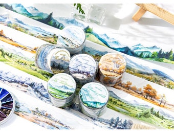Nature and Wildlife - Japanese PET Masking Tape Set - 30mm wide - 2.2 Yard - 6 rolls - No discount