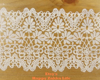 Translucent Wide Sticker Tape - White Lace Vol. 2 - Ver. 2 - 48mm Wide - 16 Yards