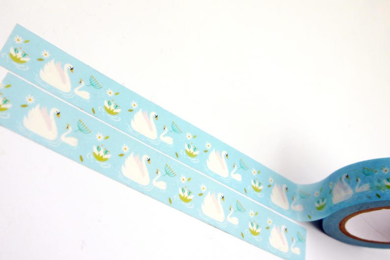 Swan - Japansk Washi-maskeringstejp - 15 mm bred - 11 Yard bild 2