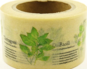 Herbs - Japanese Washi Masking Tape - 30mm wide - 11 Yard