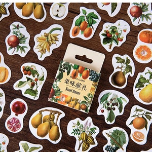 Papier-Deco-Label-Siegel-Set - Obst - 45 Stk