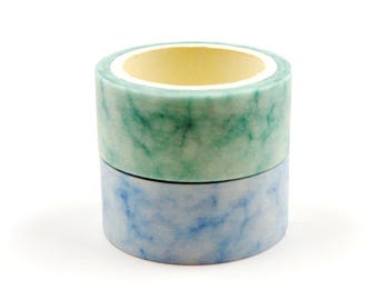 Cinta adhesiva de papel washi japonés, color granito, 15 mm de ancho, 5,5 yardas, 2 rollos