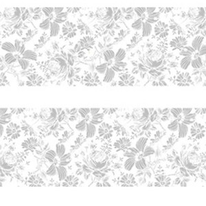 Puede incluir: Un patr&oacute;n floral gris sin costuras sobre un fondo blanco. El patr&oacute;n se repite dos veces, creando un dise&ntilde;o continuo.