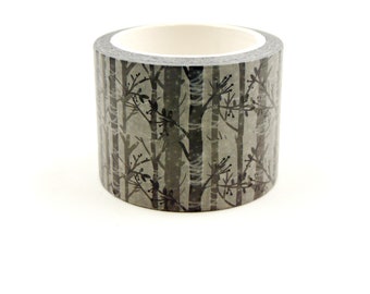 Grey Forest - Japanese Washi Masking Paper Tape - 32mm wide - 11 yard