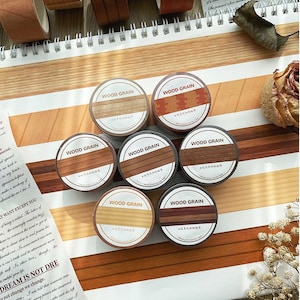 Houtstructuurachtergrond - Japanse Washi-afplaktape - 25 mm breed - 5,5 yard