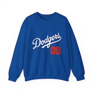 Custom Dodgers Script Sweatshirt  Retro LA Baseball Crewneck, Personalized Name & Number, Vintage Unisex Streetwear