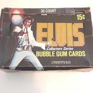 vintage 1978 Elvis Presley "Collector's Series" bubble gum trading cards produced by Donruss and licensed by Boxcar Enterprises, Inc. Opened