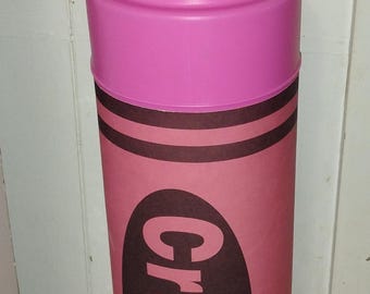 Vintage Novelty Pink Crayon Piggy Bank with stopper