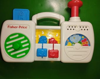 Vintage Fisher Price Musical Movement Radio Boombox 1991 - Plays "This Old man" works
