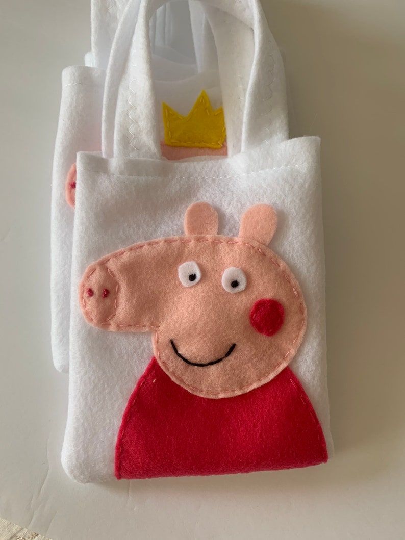 Peppa Pig /Party felt bags / set of 6 Party bags Etsy