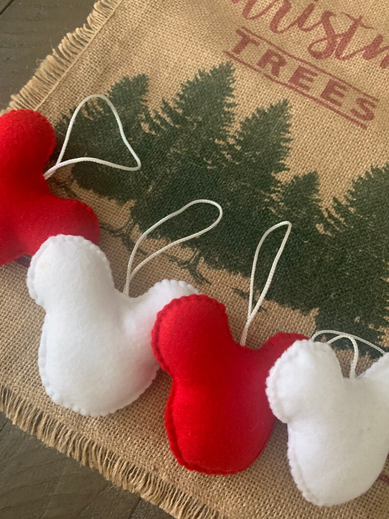 Mickey mouse felt ornament set of 4 Etsy