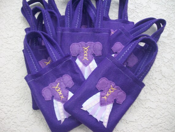 Rapunzel Party Bags Set Of 12 Party Bags Felt Bags Party Etsy