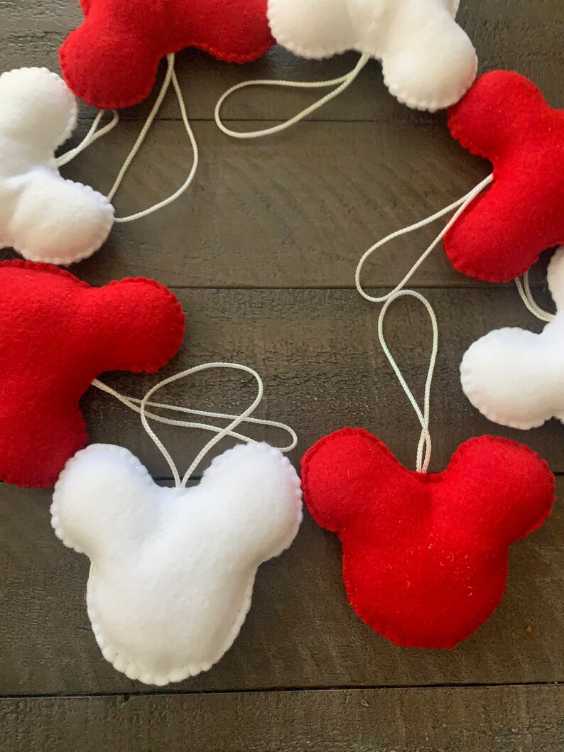 Mickey mouse felt ornament set of 4 Etsy