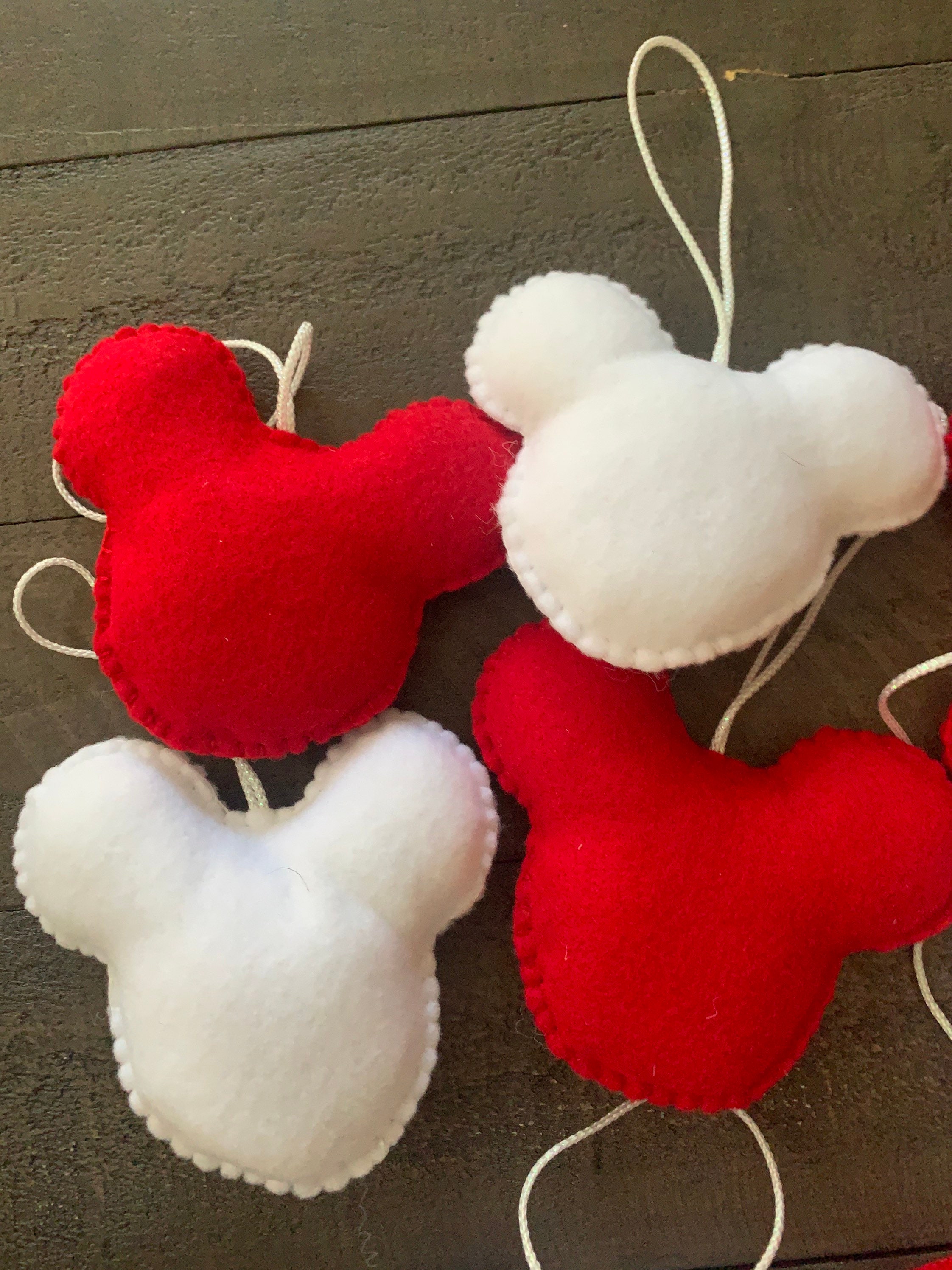 Mickey Mouse Felt Ornament Set of 4 Etsy