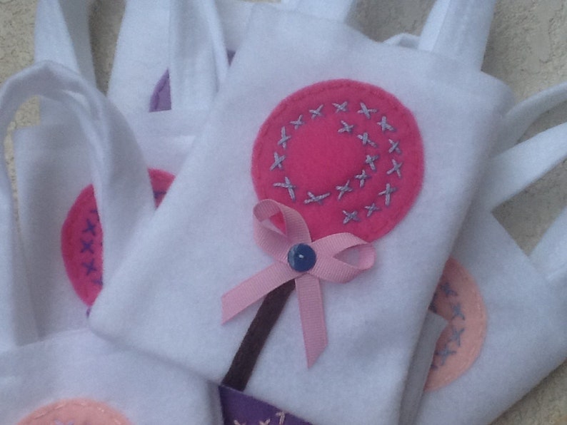 LOLLIPOPS PARTY Felt party favor sweet and yummy Party bags Set of 6party supplies
