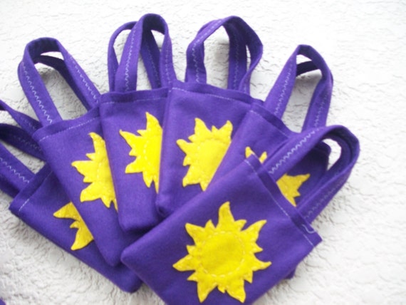 Rapunzel Party Felt Party Bags Set Of 6 Sun Party Bags Party Etsy