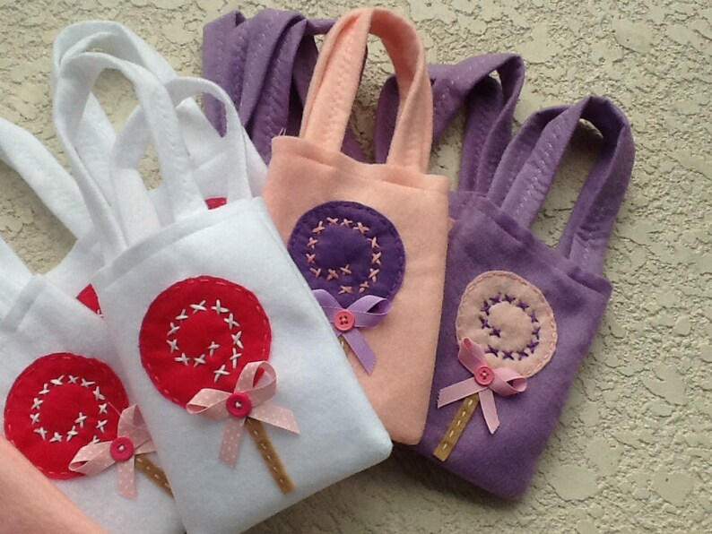 LOLLIPOPS PARTY Felt party favor sweet and yummy Party bags Set of 6party supplies