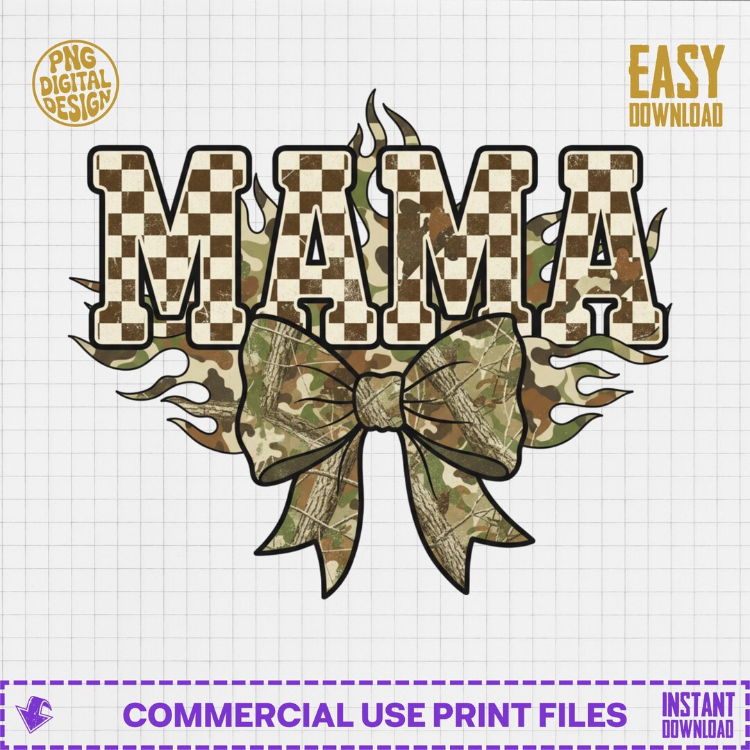 Mama Camo Bow PNG, Digital Download, Sublimation Design - Etsy