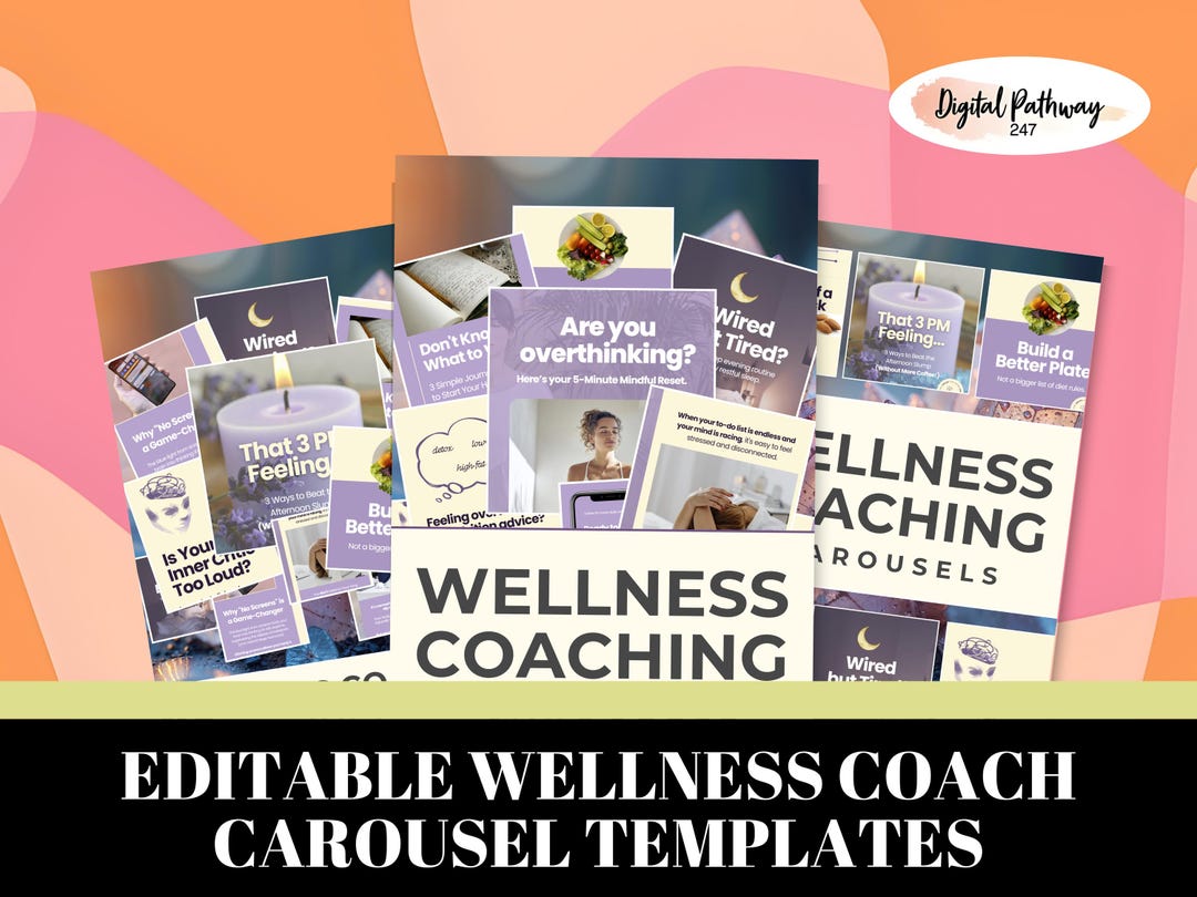 Wellness Coach Instagram Carousel Canva Template for Social Media - Etsy