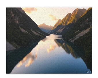 Rompecabezas de reflejo de lago de montaña / Rompecabezas de paisaje escénico