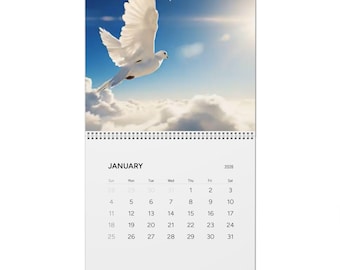 Calendario de pared Paloma Blanca en Vuelo / Calendario mensual 2026
