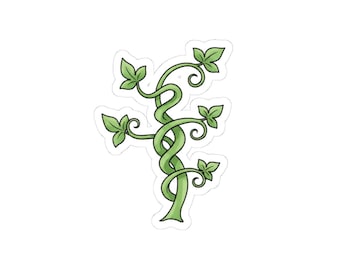 Pegatinas troqueladas de remolino de vid verde / Pegatina de hoja de planta