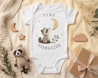 Tiny Stargazer Baby Bodysuit, Cute Badger Infant Bodysuit, Baby Shower Gift, First Birthday Outfit