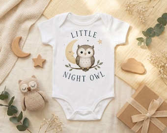 Little Night Owl Baby Bodysuit, Cute Owl Infant Bodysuit, Baby Shower Gift, First Birthday Outfit