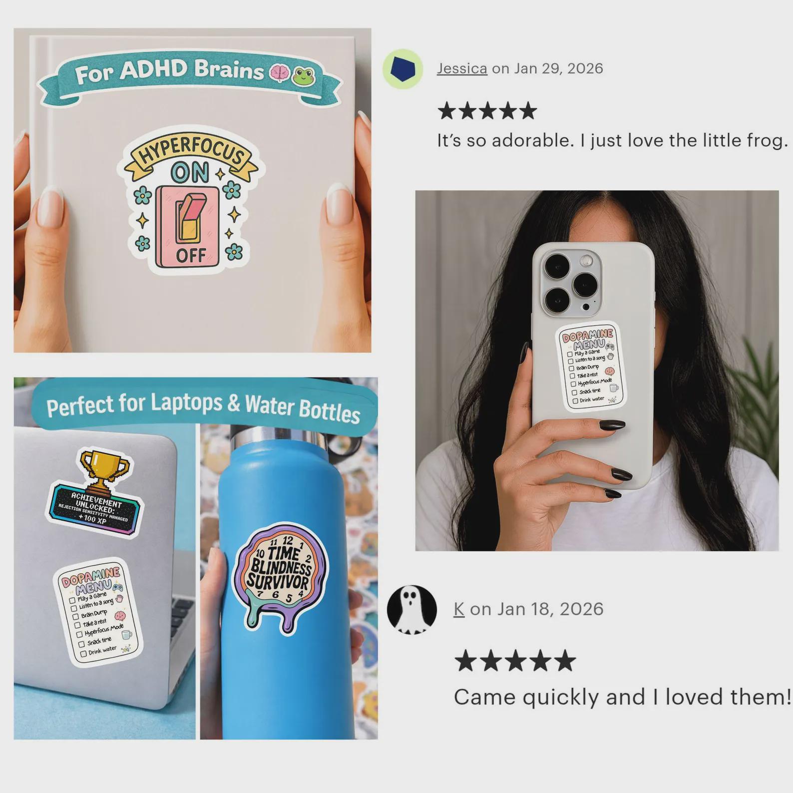 Fun Adhd Sticker Funny ADHD Sticker Pack | Neurodivergent Planner Decals - Etsy