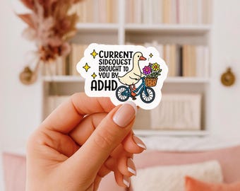 ADHD Duck Bike Sticker - Funny Neurodivergent Humor Decal