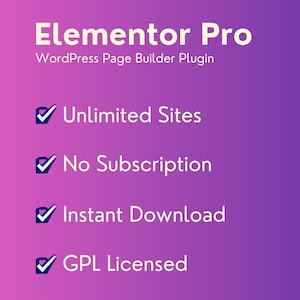 Plugin Elementor Pro / Últimas versiones / Sitios ilimitados / Sin suscripción (GPL) / Creador de páginas de WordPress