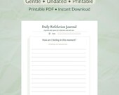 Daily Reflection Journal Printable, Self Care Journal PDF, Mental Health Reflection Pages, Minimalist Undated Wellness Journal