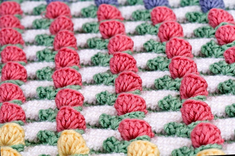 Crochet Pattern Tulip Field Baby Blanket PDF Instant Download image 3