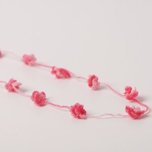 Crochet Pattern Necklace, Bracelet, Anklet Tripple Flowers PDF Instant Download zdjęcie 2