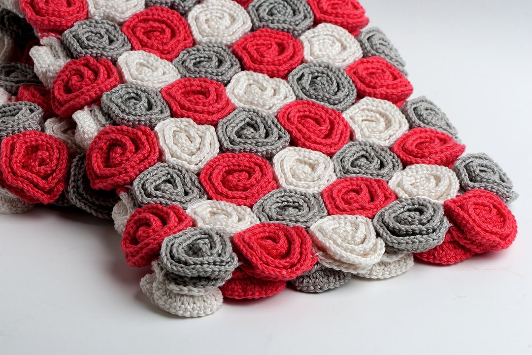 Crochet Pattern Rose Field Baby Blanket PDF Instant Download