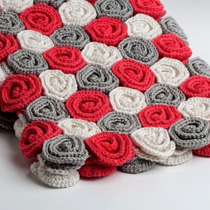 Crochet Pattern Rose Field Baby Blanket PDF Instant Download