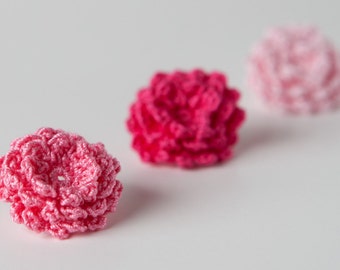 Crochet Pattern Mini Roses Flowers 3D PDF Instant Download