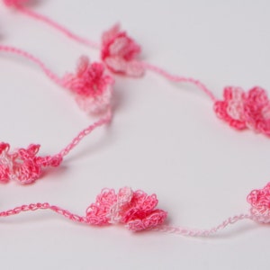 Crochet Pattern Necklace, Bracelet, Anklet Tripple Flowers PDF Instant Download zdjęcie 4